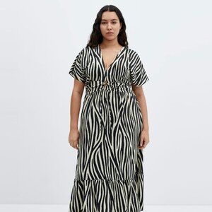 Mango Black and White Zebra Print Maxi Dress